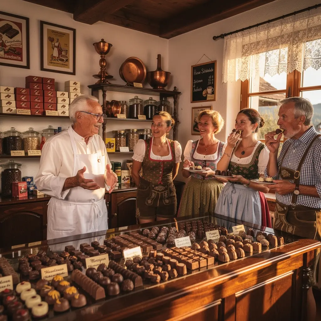 Ein Schokoladenmeister, der seine Techniken zur Herstellung von TrГјffeln demonstriert.